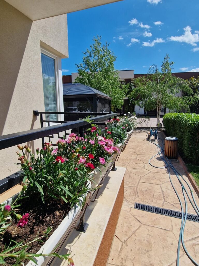 Apartment balcony with seating at Ferano Beach, Nessebar